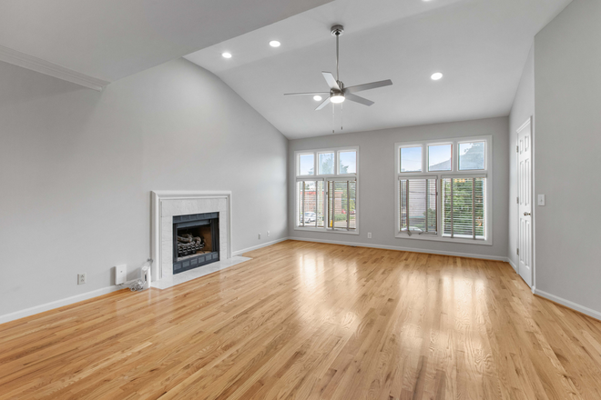 living room with vaulted ceiling and fan - Buy for the same price as renting in Hillsboro Village, or Rent.  Short walk to Vandy Hospital