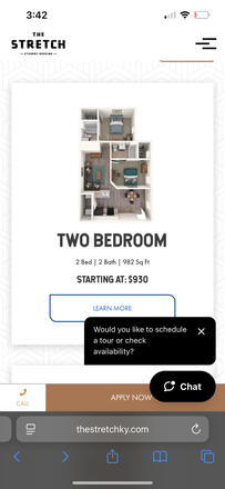 Back bedroom and bathroom available. Two bedroom apartment. - The Stretch Lexington Apartments