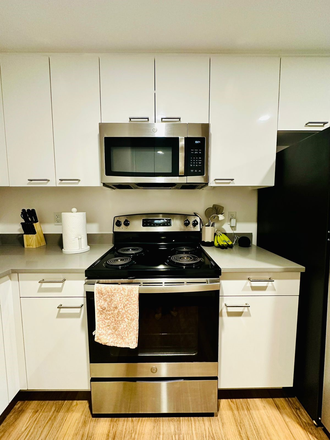 Fully equipped kitchen - Fully furnished 1-bedroom apartment next to HBS (Soldiers Field Park). Utilities included!