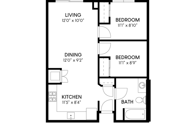 Floor plan of unit - Mountainaire Apartments