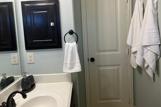 Smaller bedroom bathroom view - Highly Secured and Fully Furnished Luxurious House in between Dallas, Richardson and Garland