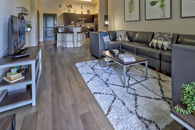 Living Room - Plaza on University Apartments