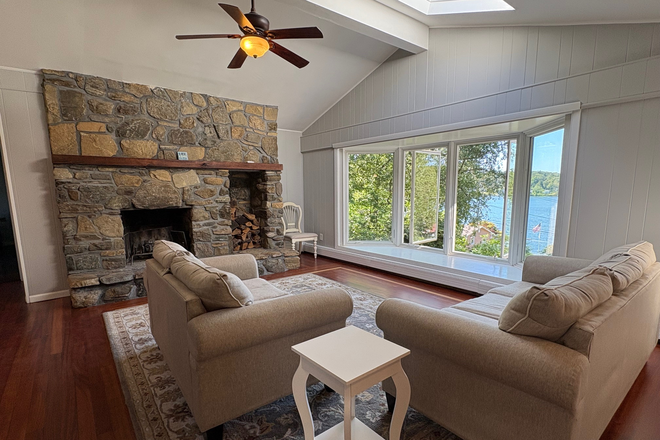 living room with a view - Private and Large Home on the Lake