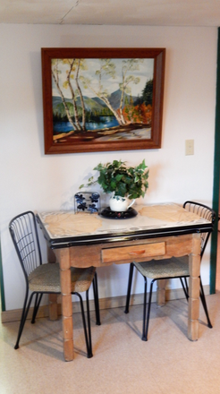 Dining table as you enter the apartment. - Lower Level Apartment/Quiet Neighborhood Setting/20 min drive to VT campus