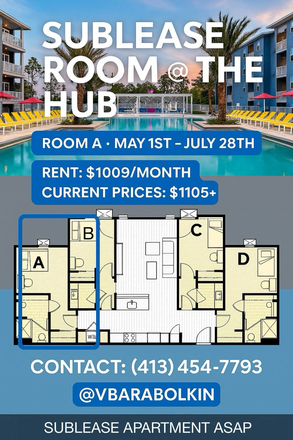 main pic - Private Room at The Hub on Campus for Summer Semester