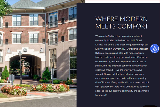 Luxury Apartment near Duke - Station Nine Apartments -gated community walking distance to campus, hospital and ninth street shops