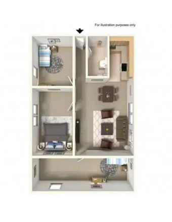 Floorplan! Bedroom closest to the door can be taken or not - Newly Renovated Apartment - 9 Minutes from campus