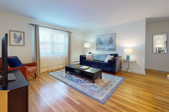 Living Room - CHE995 Spacious, Top-Floor 1-Bed - Longwood Medical, Boston Apartments