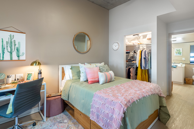 Bedroom - Oliv Tucson Apartments, Connected to campus