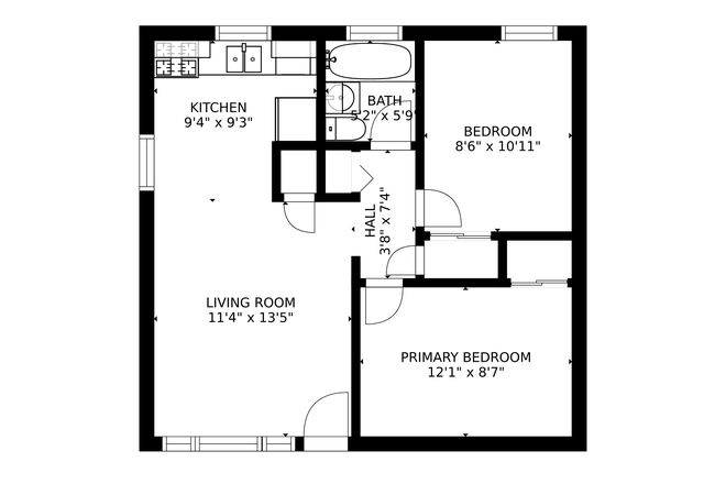 Floor plan - 1185 35th St. Apartments Unit #4 - 2 Bedroom East Boulder