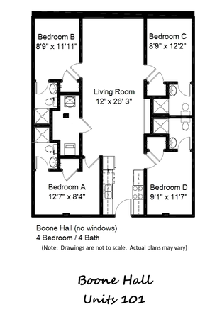 Floorplan of apartment - Boone Hall