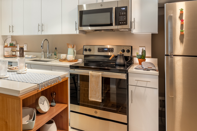 Kitchen - Convenient Luxury Apartment at Oliv Tucson for Spring 2025