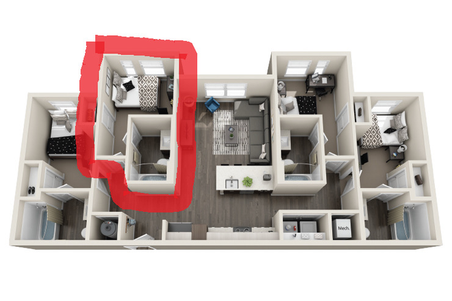 Listing is for apartment 225-B, highlighted in the image. - The Standard at Tampa