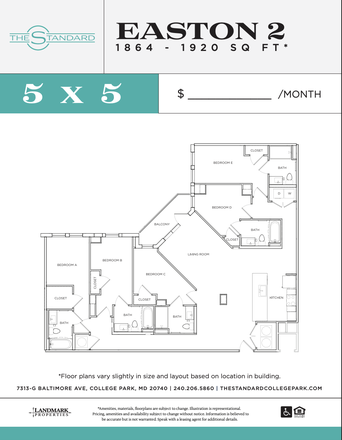 Floorplan - The Standard at College Park, Sublease 2026 Spring Semester Apartments