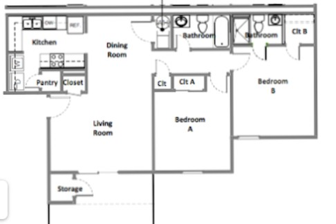 2bedroom 2bath - 2b/2b first floor apartment