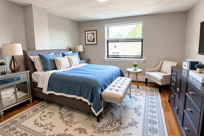 bedroom - Sunny Coolidge Corner 1 bed with parking - landlord pays the fee! Apartments