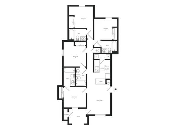 D1 4x4 Floor Layout - On20 Apartments