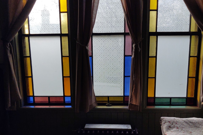 Living room. - Unique apartment in the church across from the Law School