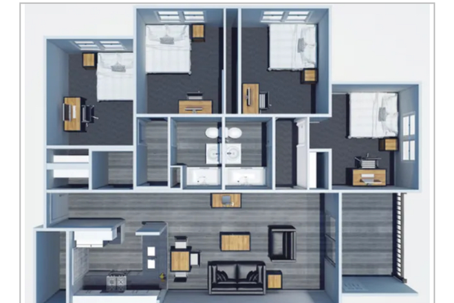 Layout - The Harrison 4 bedroom (2 bedrooms available, separate leases)