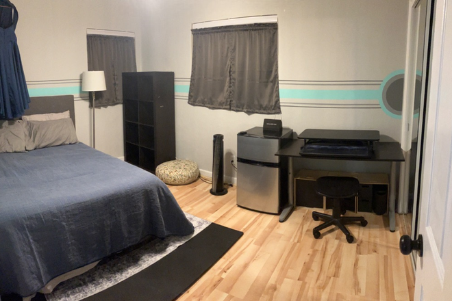 The bedroom for rent (pls excuse my dry-cleaning!) - Furnished Room--ALL utilities included, 1 mile from campus