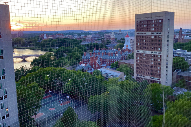 View from living room overlooking the river Charles - 1 Bedroom Apartment with Beautiful River View