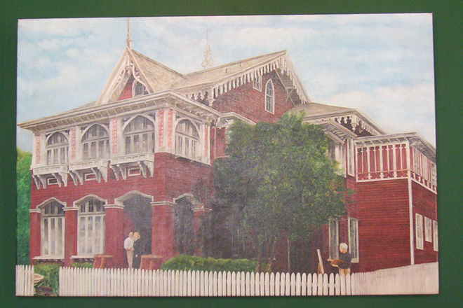 painting of the exterior of this landmark - Steps to Parades and Streetcar, Recently Renovated Uptown Apartment