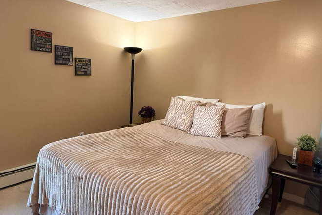 Master bedroom's bed - ★Cozy Master Bedroom near UConn, available now★ Quiet, Comfortable & Convenient Living in Mansfield House