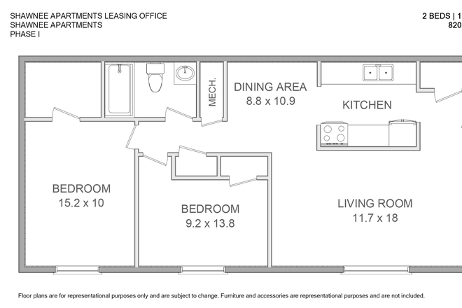 Larger bedroom is the one for rent - Shawnee Apartment, sublease