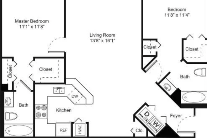 2 bedroom 1150 sq ft apartment with private bathrooms - 2/2 Apartment in Davie with Private Bathrooms