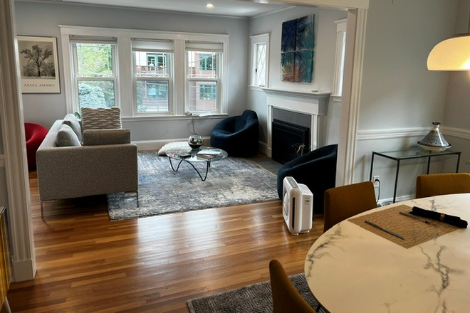 living room from dining room - NO FEE:  Sunny 3+ Bedroom w/Gourmet Kitchen, Driveway, Office, Family Room Duplex