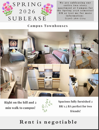 Spring 2026 Sublease - Campus Townhouses