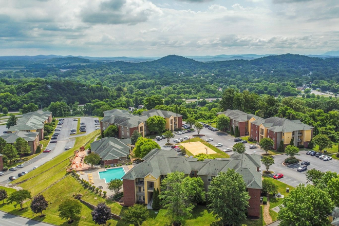 A drone shot of the apartment complex - Reletting 1 bedroom at The Heights of Knoxville May 19th - July 25th