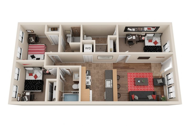 Floorplan - Summer Sublease at Buffalo Canyon Apartments, 10 Minute Walk To Campus