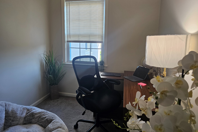 2nd bedroom furnished as office - An Urban Location that's Move-in Ready!  Close to Metro!  Washer/Dryer in unit! Condo