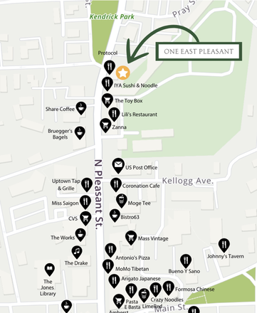 Location - One East Pleasant, Studio Furnished Apartment