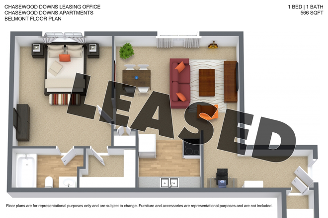 Floorplan - 1b1b Lease takeover at Chasewood Downs