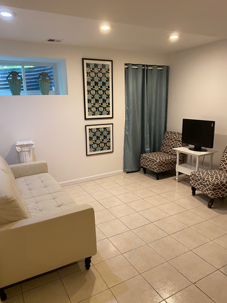 livingroom - Lovely furnished 2 bedroom, 2 bathroom Basement apartment 1 mile from AU campus in Chevy Chase, MD