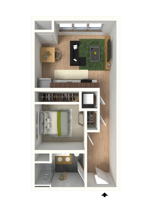 Unit A1 Landmark 205 East Grand River - Landmark on Grand River (Entire Unit A1) 1 Bedroom 1 Bathroom Apartments