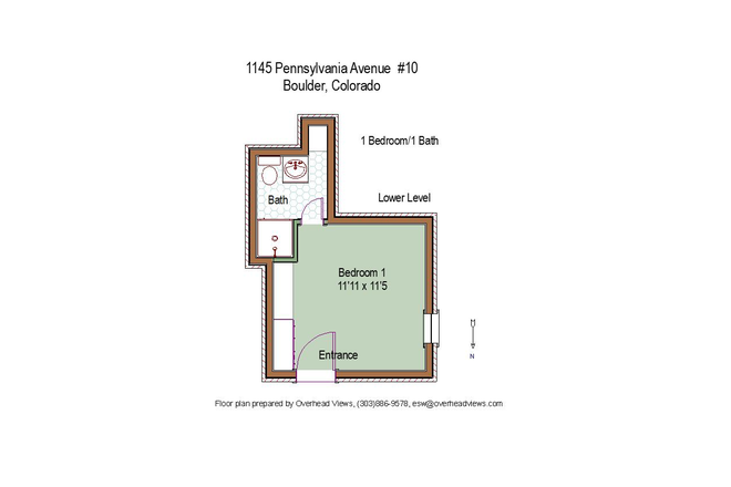 Floorplan - 1145 Pennsylvania Ave. #10 (Studio/1 BA) Apartments