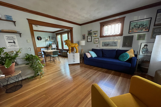 Living room & dining room - Fully furnished room near Red Line T stop ($1375) Duplex