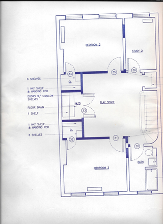 Floorplan - Kitchenette inside and adjacent to laundry room - 2 Rooms Available in Faculty Brownstone - Boerum Hill Townhome