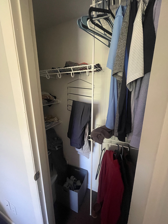 Closet in bedroom; very spacious as depicted on floor plan. No need for dresser, plenty of storage. - 34 Hobart Ln at Gilreath Manor