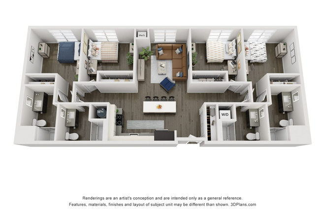 layout - Private Bedroom/ Bathroom in D1 Layout