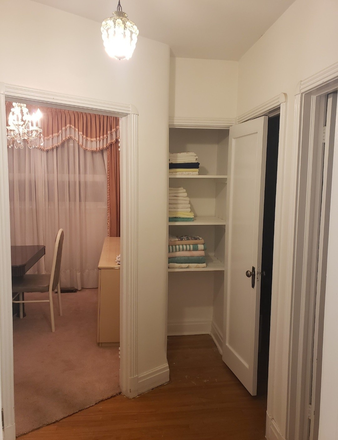 1 of 2 hall closets - O'Connor & Broadview, main floor, 2 bedroooms, includes utilities,  laundry & 1 parking spot