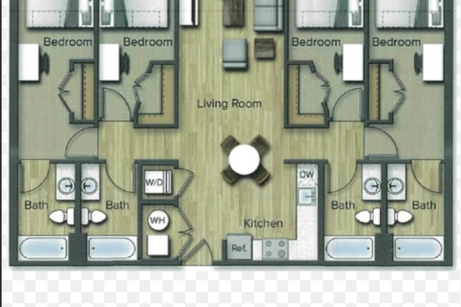 Unit Floorplan - Terrapin Row Apartments