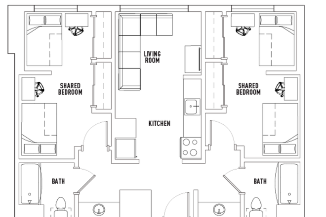 Floorplan of shared room with amazing view and natural light - Lightview *FULLY FURNISHED SHARED ROOM OPEN* in a 2 bed 2 bath