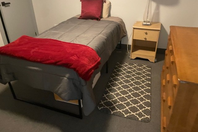 Bedroom A: $1,030 Private room with Single sized bed - Private rooms in a shared basement at Keele St, York. Utilities included! House