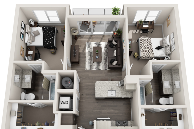 2x2 Floorplan - The Standard at Gainesville Apartments