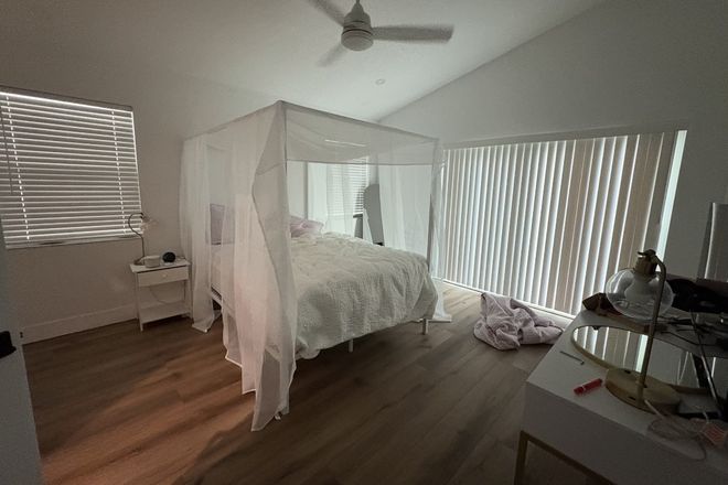 Master Bedroom (sorry for the pic/can send a video of a clearer view with the bathroom) - 2 Rooms Available ASAP/ 15 min from campus/ Duplex/ Modern Home/ Partially Furnished
