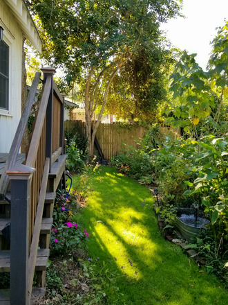Private side garden with water feature - Gorgeous, furnished tiny house for one in downtown garden oasis. Flex. lease/incl. all utilities
